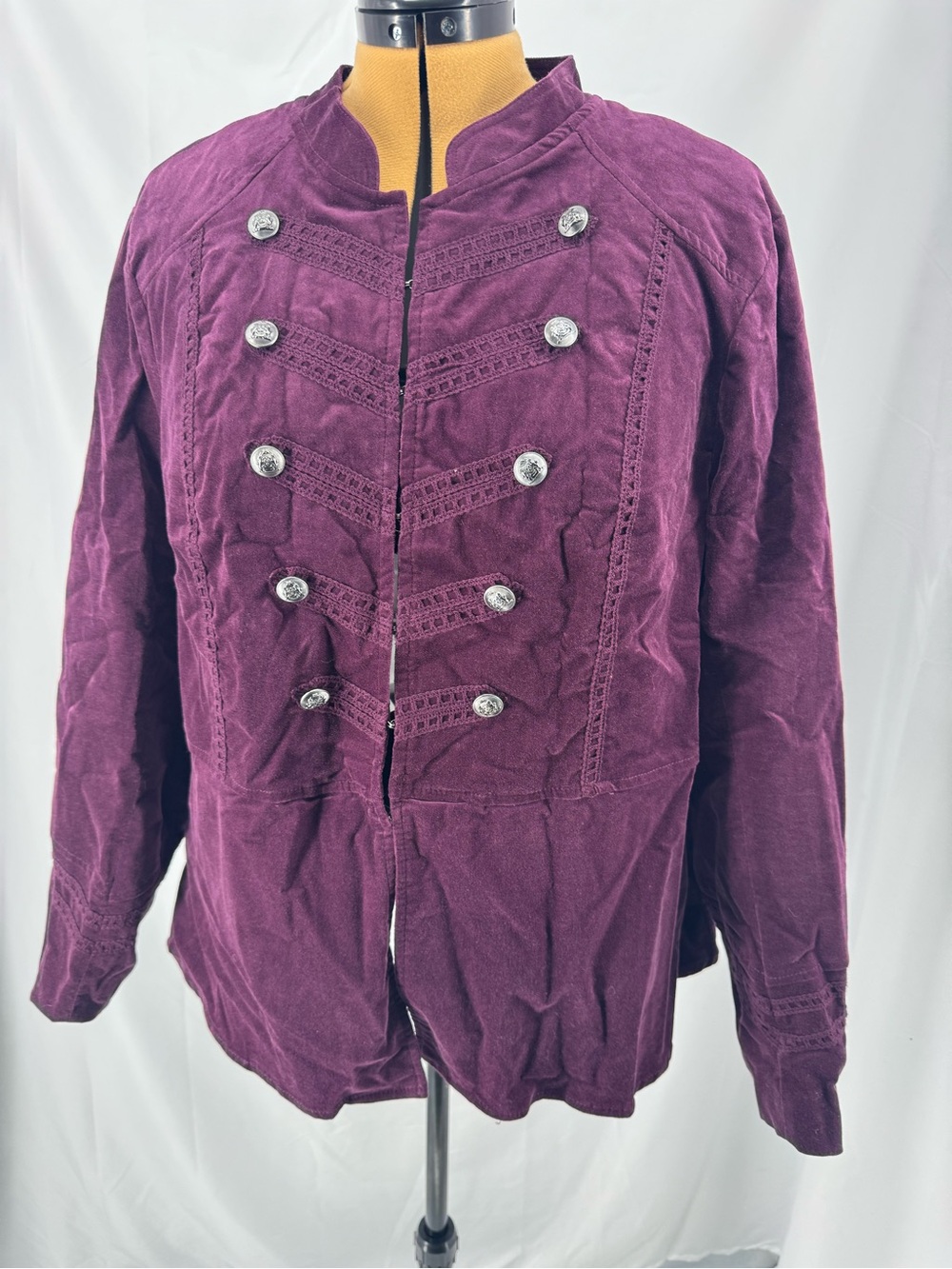 torrid Plum Military-Style Button Jacket 0305